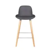 KRZESŁO BAROWE ALBERT KUIP CIEMNOSZARE 89 CM ZUIVER