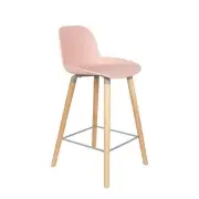 Krzesło Barowe Albert Kuip Różowe H-89 Cm Zuiver