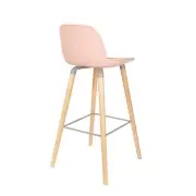 KRZESŁO BAROWE ALBERT KUIP RÓŻOWE 99 CM ZUIVER