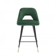 KRZESŁO BAROWE AVORIO zielone velvet H;90 CM EICHHOLTZ