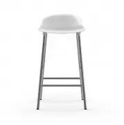 KRZESŁO BAROWE FORM CHROMOWANA PODSTAWA BIAŁE NORMANN COPENHAGEN