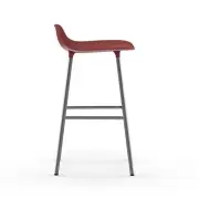 KRZESŁO BAROWE FORM CHROMOWANA PODSTAWA CZERWONE NORMANN COPENHAGEN
