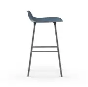 KRZESŁO BAROWE FORM CHROMOWANA PODSTAWA NIEBIESKIE NORMANN COPENHAGEN