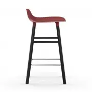 KRZESŁO BAROWE FORM CZARNA PODSTAWA CZERWONE NORMANN COPENHAGEN