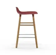 KRZESŁO BAROWE FORM DĘBOWA PODSTAWA CZERWONE NORMANN COPENHAGEN