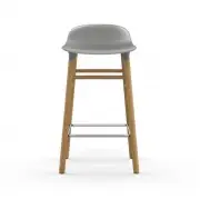KRZESŁO BAROWE FORM DĘBOWA PODSTAWA SZARE NORMANN COPENHAGEN