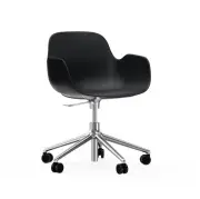 Krzesło Biurowe Form Z Podłokietnikami Aluminiowa Podstawa Czarne Normann Copenh