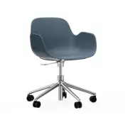 Krzesło Biurowe Form Z Podłokietnikami Aluminiowa Podstawa Niebieskie Normann Co