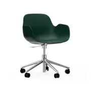 Krzesło Biurowe Form Z Podłokietnikami Aluminiowa Podstawa Zielone Normann Copenhagen