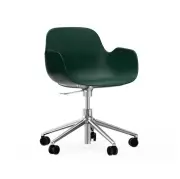 Krzesło Biurowe Form Z Podłokietnikami Aluminiowa Podstawa Zielone Normann Copen