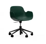 Krzesło Biurowe Form Z Podłokietnikami Czarna Podstawa Zielone Normann Copenhage