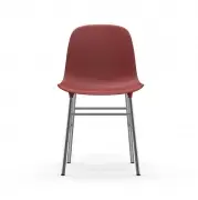 KRZESŁO FORM CHROMOWANA PODSTAWA CZERWONE NORMANN COPENHAGEN