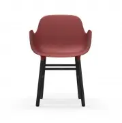 KRZESŁO FORM Z PODŁOKIETNIKAMI CZARNA PODSTAWA CZERWONE NORMANN COPENHAGEN
