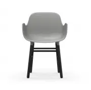 KRZESŁO FORM Z PODŁOKIETNIKAMI CZARNA PODSTAWA SZARE NORMANN COPENHAGEN