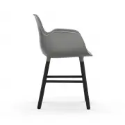 KRZESŁO FORM Z PODŁOKIETNIKAMI CZARNA PODSTAWA SZARE NORMANN COPENHAGEN
