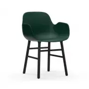 Krzesło Form Z Podłokietnikami Czarna Podstawa Zielone Normann Copenhagen