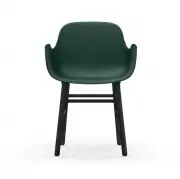 KRZESŁO FORM Z PODŁOKIETNIKAMI CZARNA PODSTAWA ZIELONE NORMANN COPENHAGEN