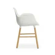 KRZESŁO FORM Z PODŁOKIETNIKAMI DĘBOWA PODSTAWA BIAŁE NORMANN COPENHAGEN