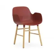 Krzesło Form Z Podłokietnikami Dębowa Podstawa Czerwone Normann Copenhagen