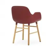 KRZESŁO FORM Z PODŁOKIETNIKAMI DĘBOWA PODSTAWA CZERWONE NORMANN COPENHAGEN