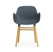 KRZESŁO FORM Z PODŁOKIETNIKAMI DĘBOWA PODSTAWA NIEBIESKIE NORMANN COPENHAGEN