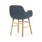 KRZESŁO FORM Z PODŁOKIETNIKAMI DĘBOWA PODSTAWA NIEBIESKIE NORMANN COPENHAGEN