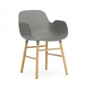 Krzesło Form Z Podłokietnikami Dębowa Podstawa Szare Normann Copenhagen