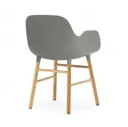 KRZESŁO FORM Z PODŁOKIETNIKAMI DĘBOWA PODSTAWA SZARE NORMANN COPENHAGEN