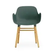 KRZESŁO FORM Z PODŁOKIETNIKAMI DĘBOWA PODSTAWA ZIELONE NORMANN COPENHAGEN