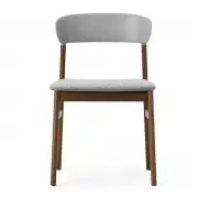 KRZESŁO HERIT CIEMNY DĄB TAPICEROWANE SZARE NORMANN COPENHAGEN