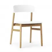 Krzesło Herit Jasny Dąb Skórzane Białe Normann Copenhagen