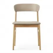 KRZESŁO HERIT JASNY DĄB SKÓRZANE PIASKOWE NORMANN COPENHAGEN