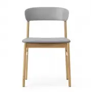 KRZESŁO HERIT JASNY DĄB SKÓRZANE SZARE NORMANN COPENHAGEN