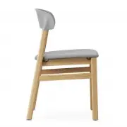 KRZESŁO HERIT JASNY DĄB SKÓRZANE SZARE NORMANN COPENHAGEN
