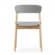 KRZESŁO HERIT JASNY DĄB SKÓRZANE SZARE NORMANN COPENHAGEN