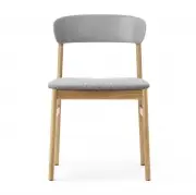 KRZESŁO HERIT JASNY DĄB TAPICEROWANE SZARE NORMANN COPENHAGEN