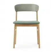 KRZESŁO HERIT JASNY DĄB TAPICEROWANE ZIELONE NORMANN COPENHAGEN