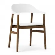 Krzesło Herit Z Podłokietnikami Ciemny Dąb Skórzane Białe Normann Copenhagen
