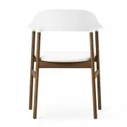 KRZESŁO HERIT Z PODŁOKIETNIKAMI CIEMNY DĄB SKÓRZANE BIAŁE NORMANN COPENHAGEN