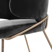 KRZESŁO KINLEY CIEMNOSZARE VELVET EICHHOLTZ
