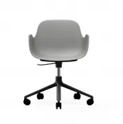 KRZESŁO BIUROWE FORM Z PODŁOKIETNIKAMI CZARNA PODSTAWA SZARE NORMANN COPENHAGEN
