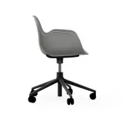KRZESŁO BIUROWE FORM Z PODŁOKIETNIKAMI CZARNA PODSTAWA SZARE NORMANN COPENHAGEN