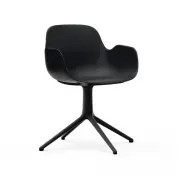 Krzesło Obrotowe Form Z Podłokietnikami Czarna Podstawa Czarne Normann Copenhagen