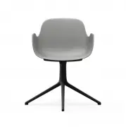 KRZESŁO OBROTOWE FORM Z PODŁOKIETNIKAMI CZARNA PODSTAWA SZARE NORMANN COPENHAGEN