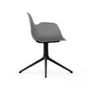 KRZESŁO OBROTOWE FORM Z PODŁOKIETNIKAMI CZARNA PODSTAWA SZARE NORMANN COPENHAGEN