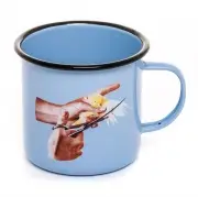 KUBEK EMALIOWANY Z UCHEM BIRD SELETTI