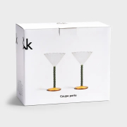 Kieliszki do szampana Coupe Perle 2 szt. zielone &k Amsterdam