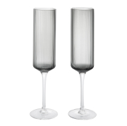 Kieliszki do szampana Ripple Flutes 2 szt. przydymione szare Ferm Living