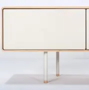 Komoda dębowa Fina niska 200x45x48 cm jasnoszara Gazzda