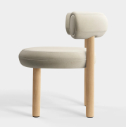 Krzesło Fat Natural Wood - Pearl Velvet Tom Dixon